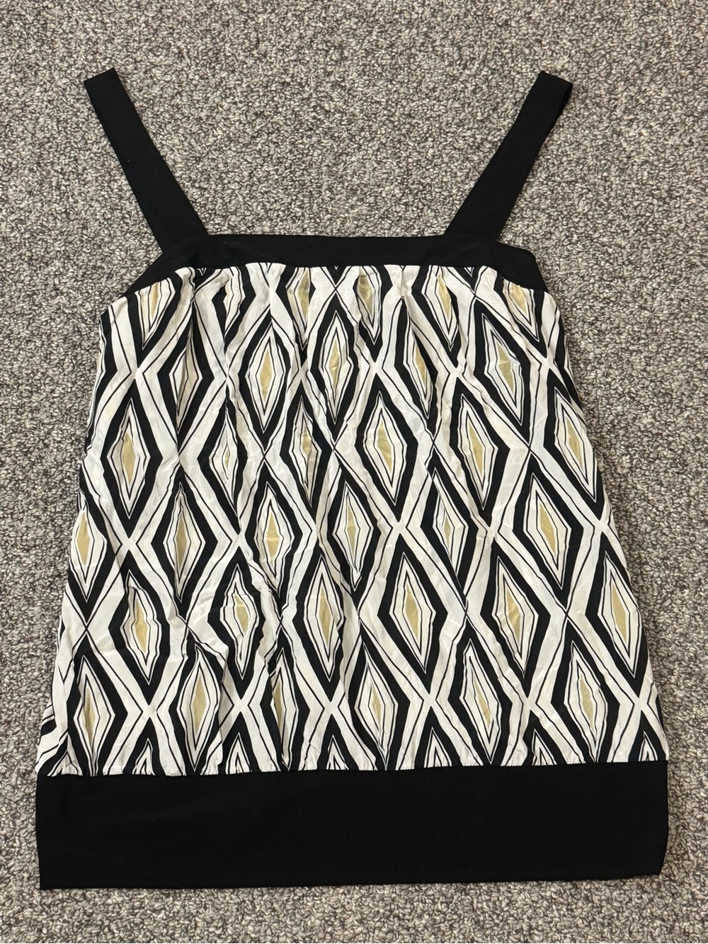 White House Black Market Black, White Geometric Print Camisole - Picture 2 of 6